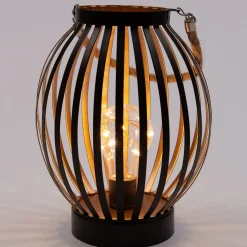 Anna's Collection tafellamp rond zwart / koper H 22 cm