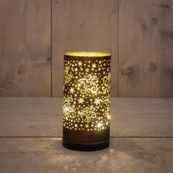 Anna's Collection windlicht sterren bruin D 9 H 17 cm
