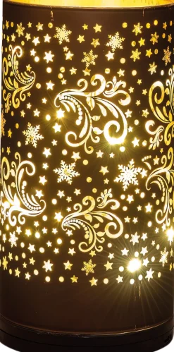 Anna's Collection windlicht sterren bruin D 9 H 17 cm