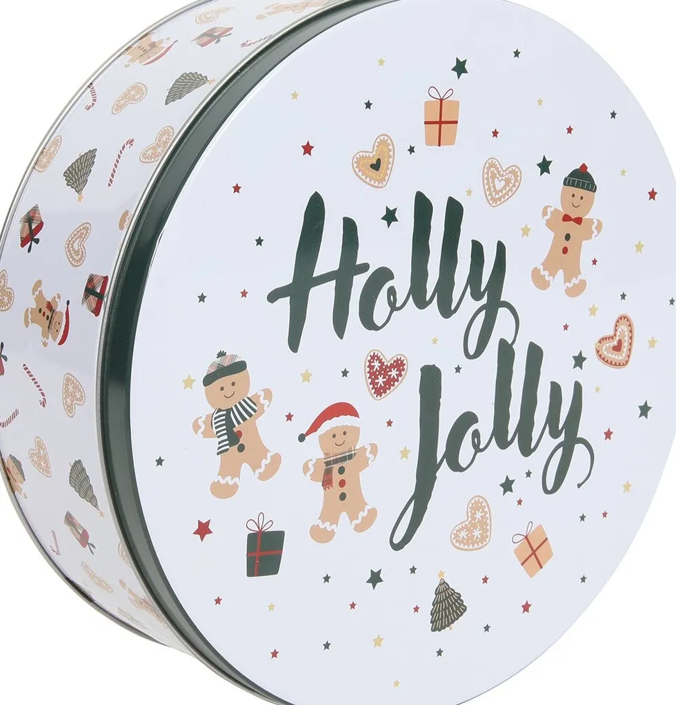 Bewaarblik Holly Jolly wit D 19,2 H 7 cm