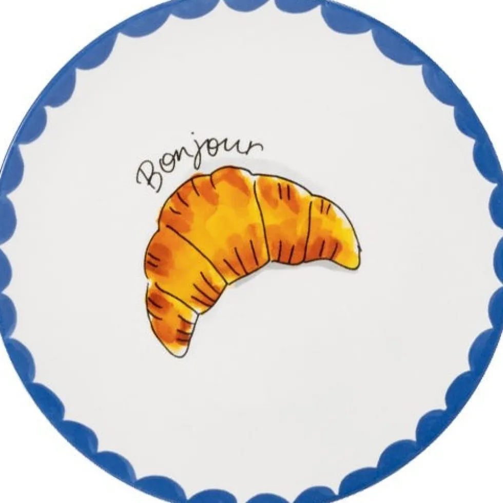 Blond Amsterdam bord Even Bijkletsen croissant D 18 H 2 cm