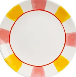 Blond Amsterdam bord Even Bijkletsen roze / geel D 22 H 2,5 cm