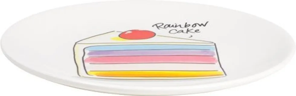 Blond Amsterdam gebaksbord Even Bijkletsen rainbow cake D 18 H 1,5 cm