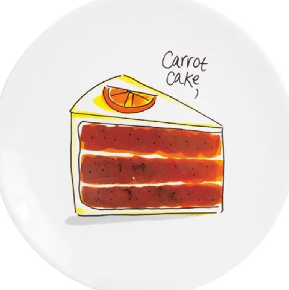Blond Amsterdam gebaksbord Even Bijkletsen carrot cake D 18 H 1,5 cm
