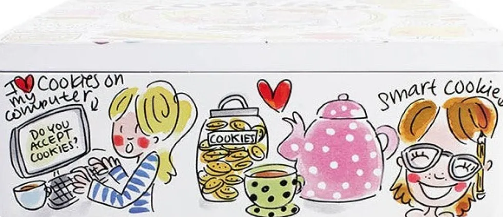Blond Amsterdam koekblik Even bijkletsen cookies 22 x 22 x 8,5 cm