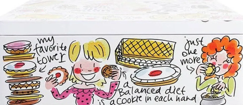 Blond Amsterdam koekblik Even bijkletsen cookies 22 x 22 x 8,5 cm