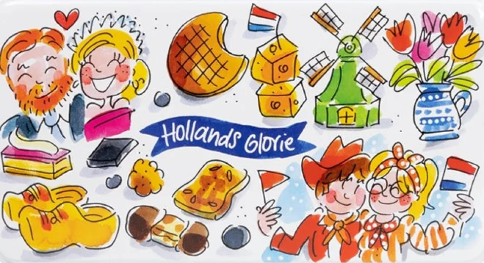 Blond Amsterdam koekblik Hollands Glorie multi 19,5 x 10,4 x 7 cm