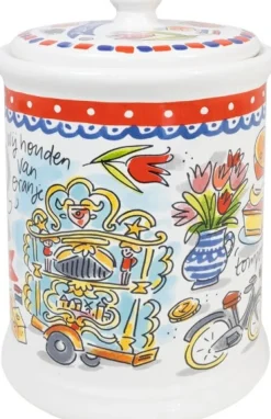 Blond Amsterdam opbergpot Hollands Glorie multi D 12,5 H 18,5 cm