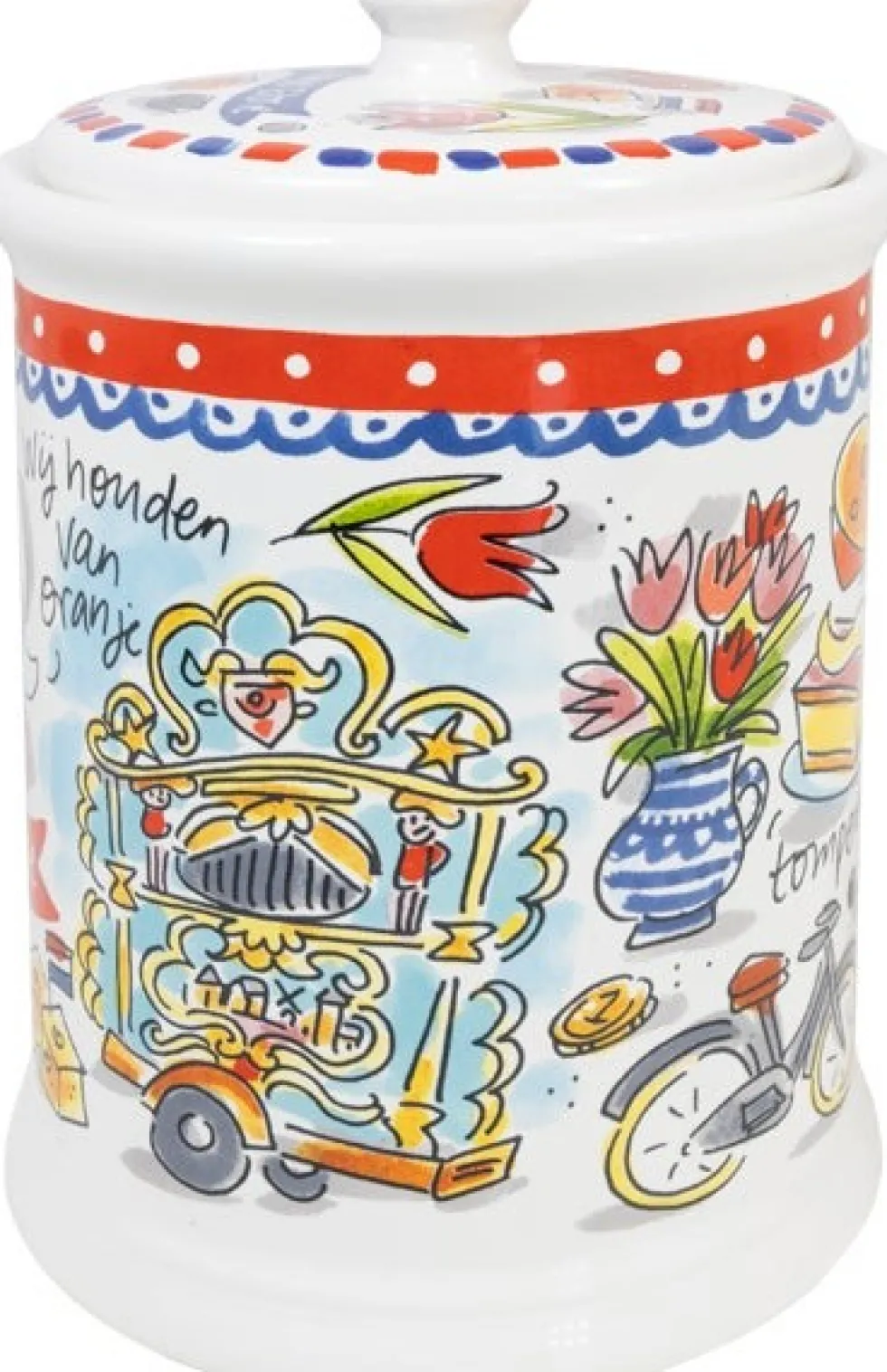 Blond Amsterdam opbergpot Hollands Glorie multi D 12,5 H 18,5 cm