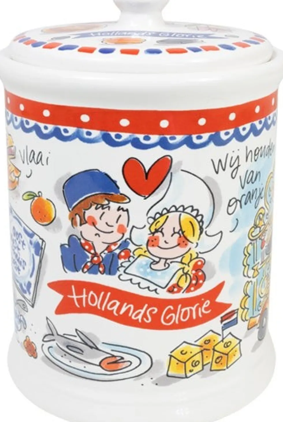 Blond Amsterdam opbergpot Hollands Glorie multi D 12,5 H 18,5 cm