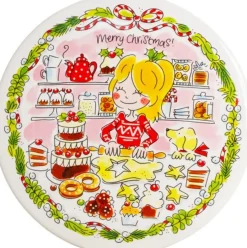 Blond Amsterdam taartplateau Christmas D 23 H 9 cm