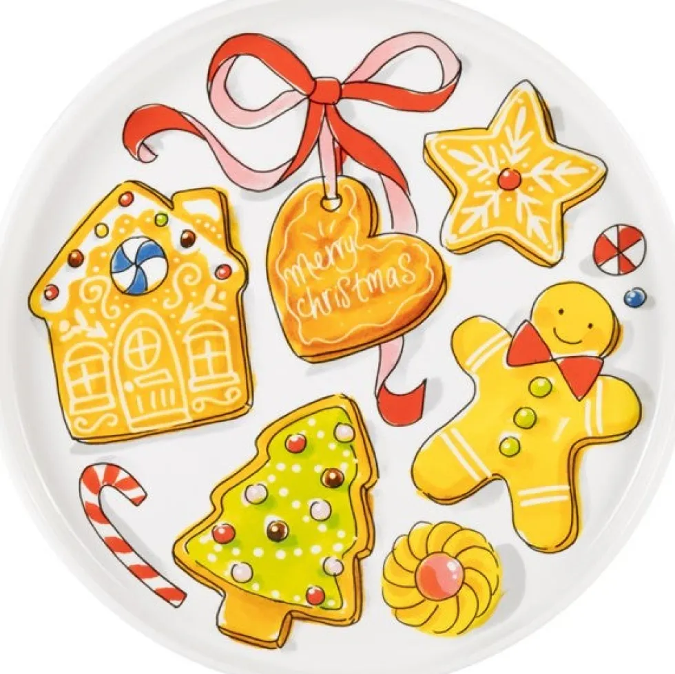 Blond Amsterdam taartplateau Christmas wit D 24 H 10 cm