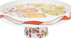 Blond Amsterdam taartplateau Christmas wit D 24 H 10 cm