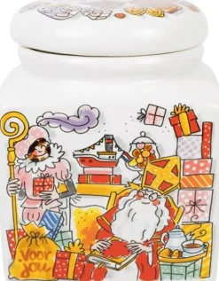 Blond Amsterdam voorraadpot Sint wit 16 x 16 x 20 cm