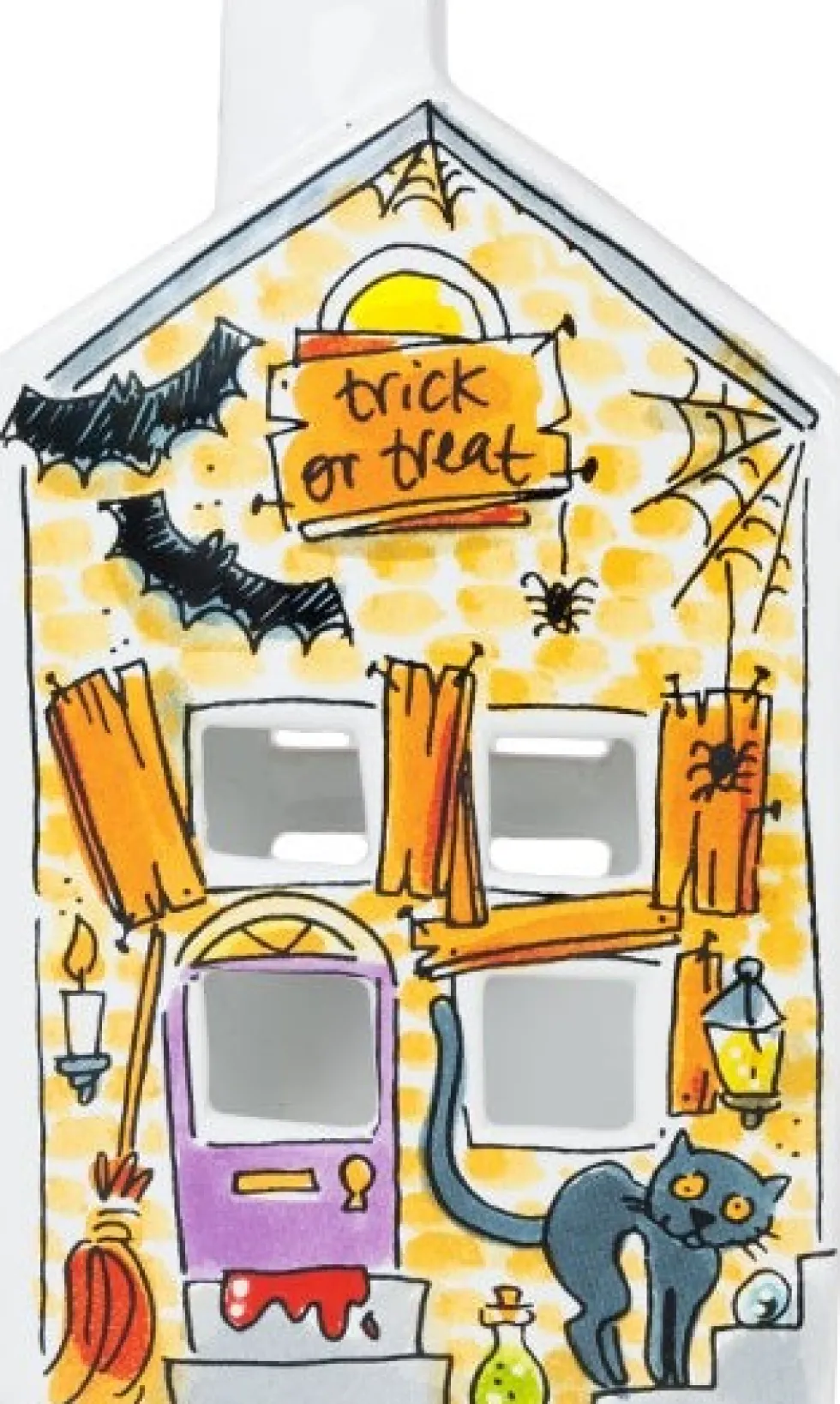 Blond Amsterdam waxinelichthouder Halloween 8 x 8 x 14 cm