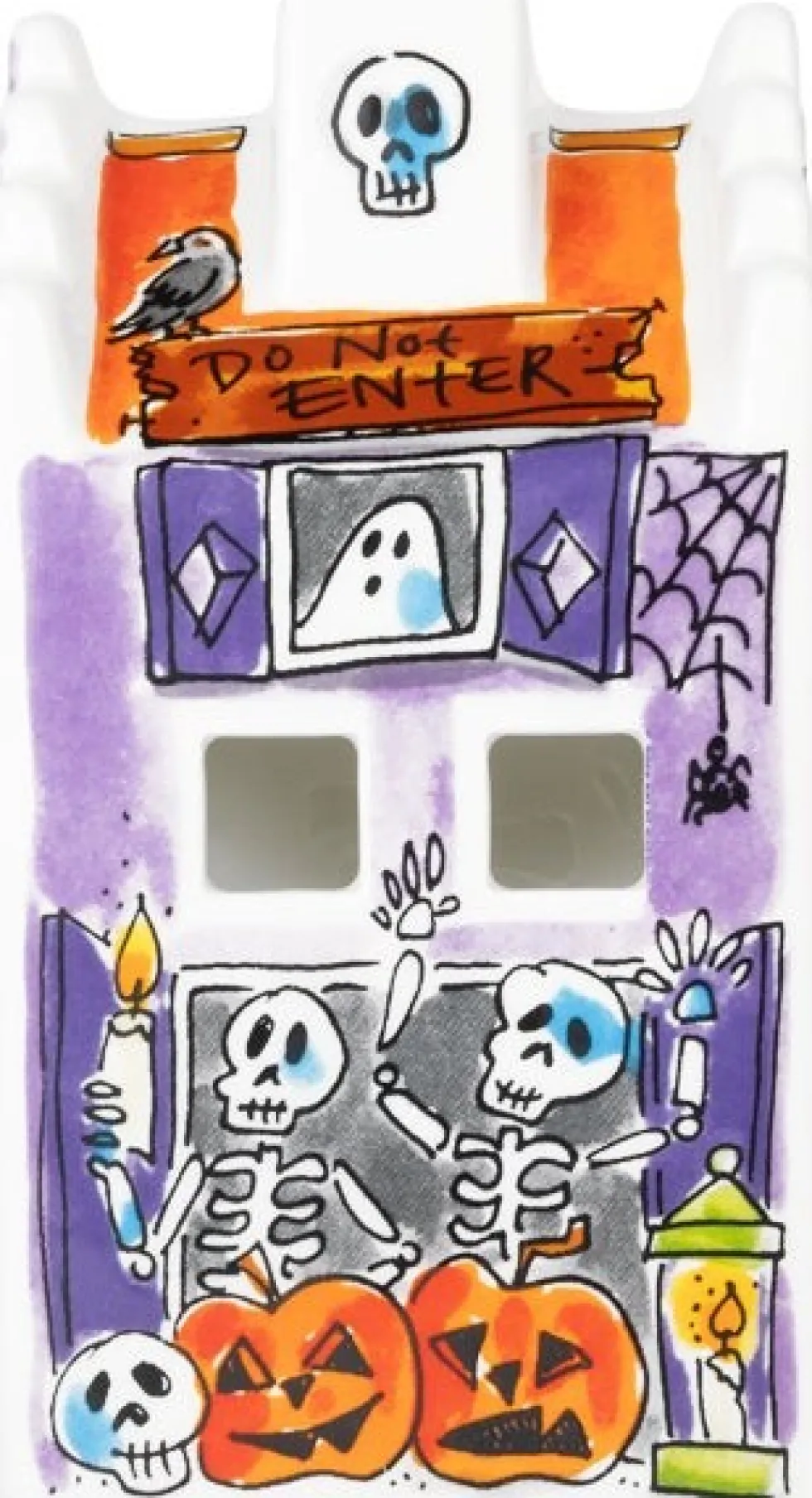 Blond Amsterdam waxinelichthouder Halloween paars 8 x 8 x 15 cm