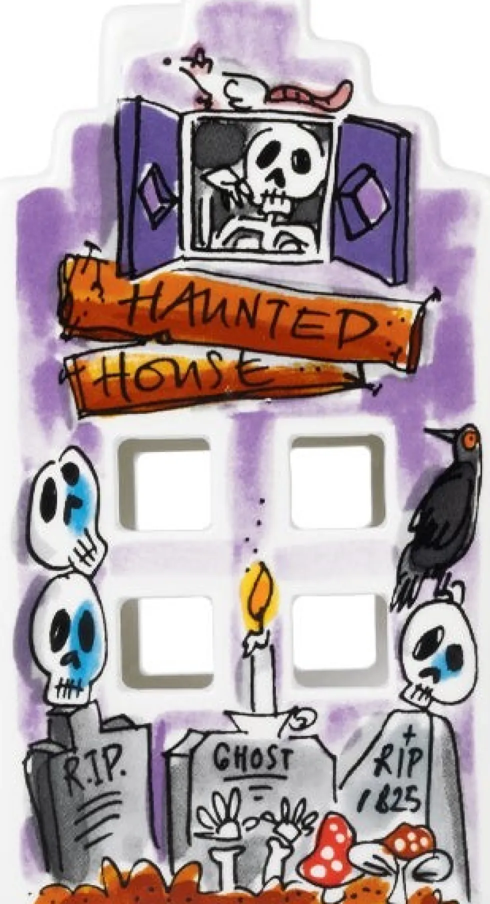 Blond Amsterdam waxinelichthouder Halloween paars 8 x 8 x 15 cm