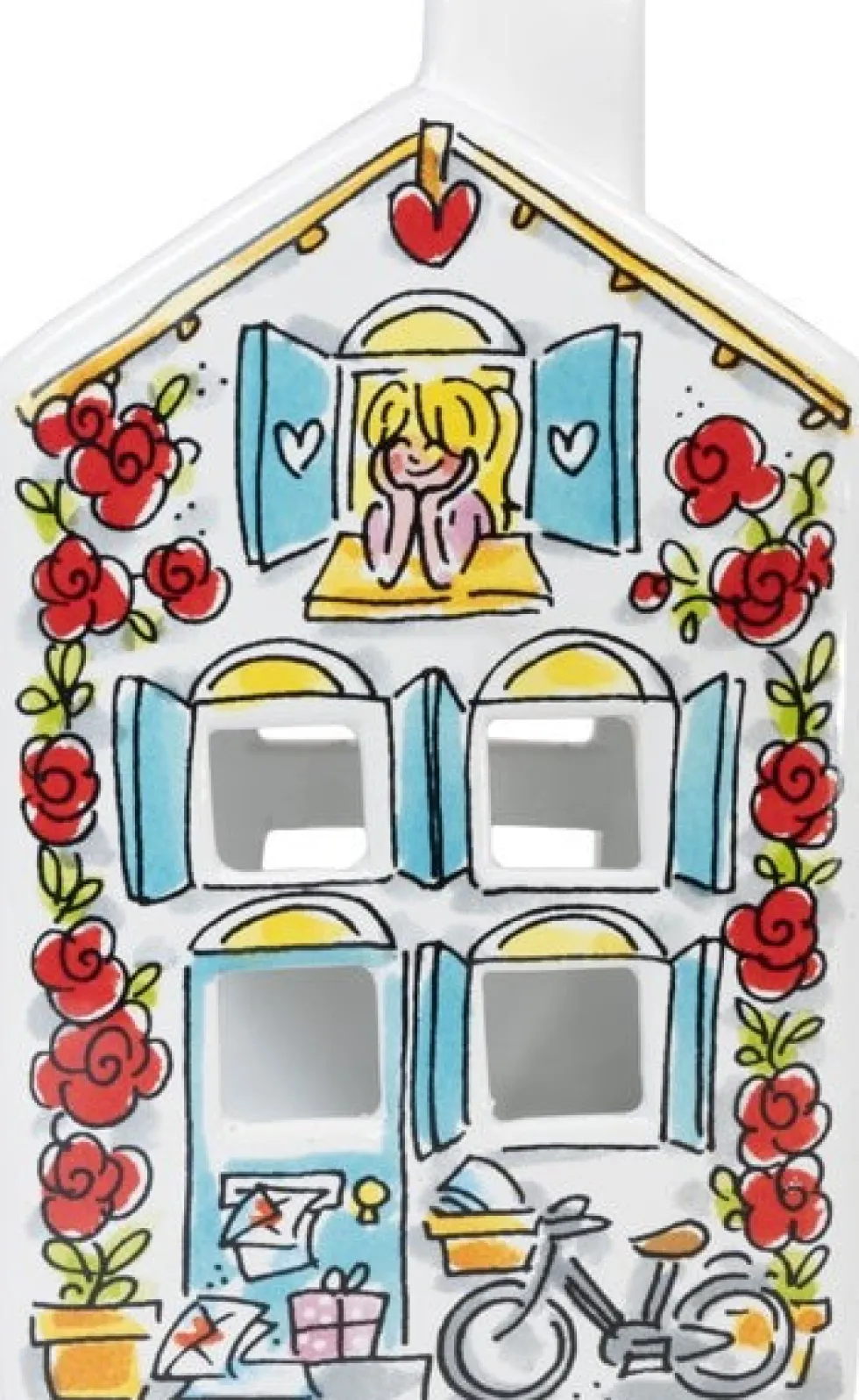 Blond Amsterdam waxinelichthouder Blond Love multi 8 x 8 x 14 cm