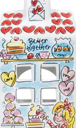 Blond Amsterdam waxinelichthouder Blond Love multi 8 x 8 x 14 cm