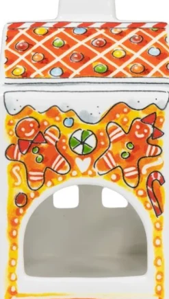 Blond Amsterdam waxinelichthouder Christmas gingerbread multi 8 x 8 x 14 cm