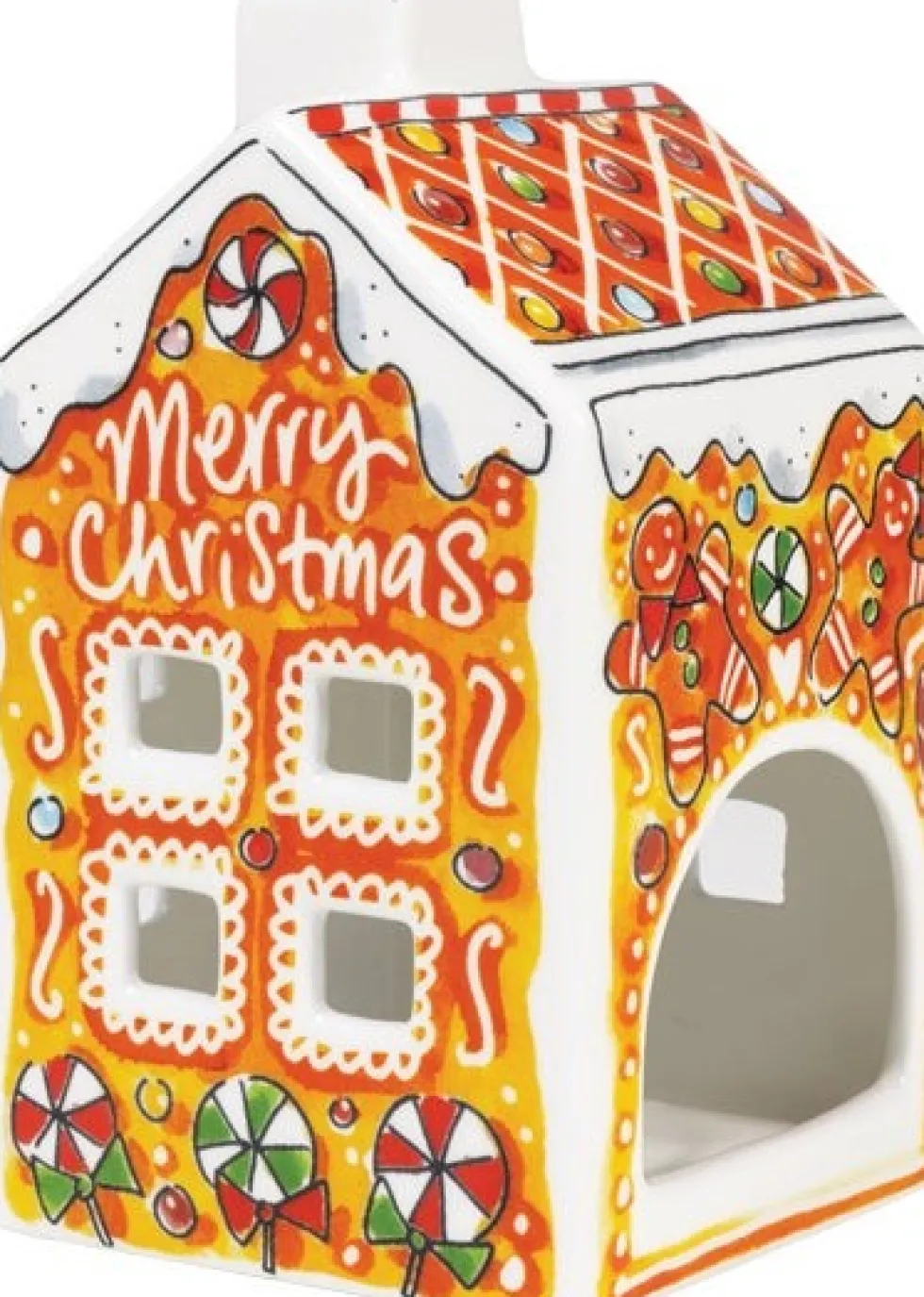 Blond Amsterdam waxinelichthouder Christmas gingerbread multi 8 x 8 x 14 cm