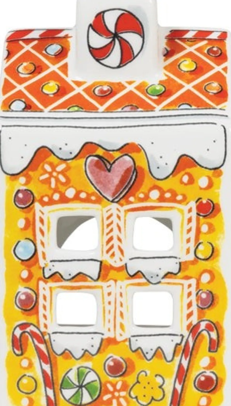Blond Amsterdam waxinelichthouder Christmas gingerbread multi 8 x 8 x 14 cm