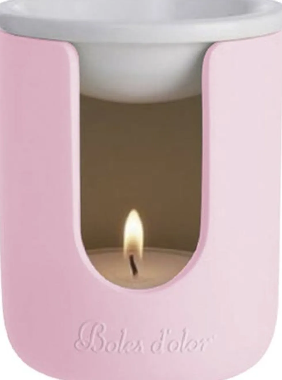 Boles d'olor wax geurbrander Etna roze D 9 H 11 cm