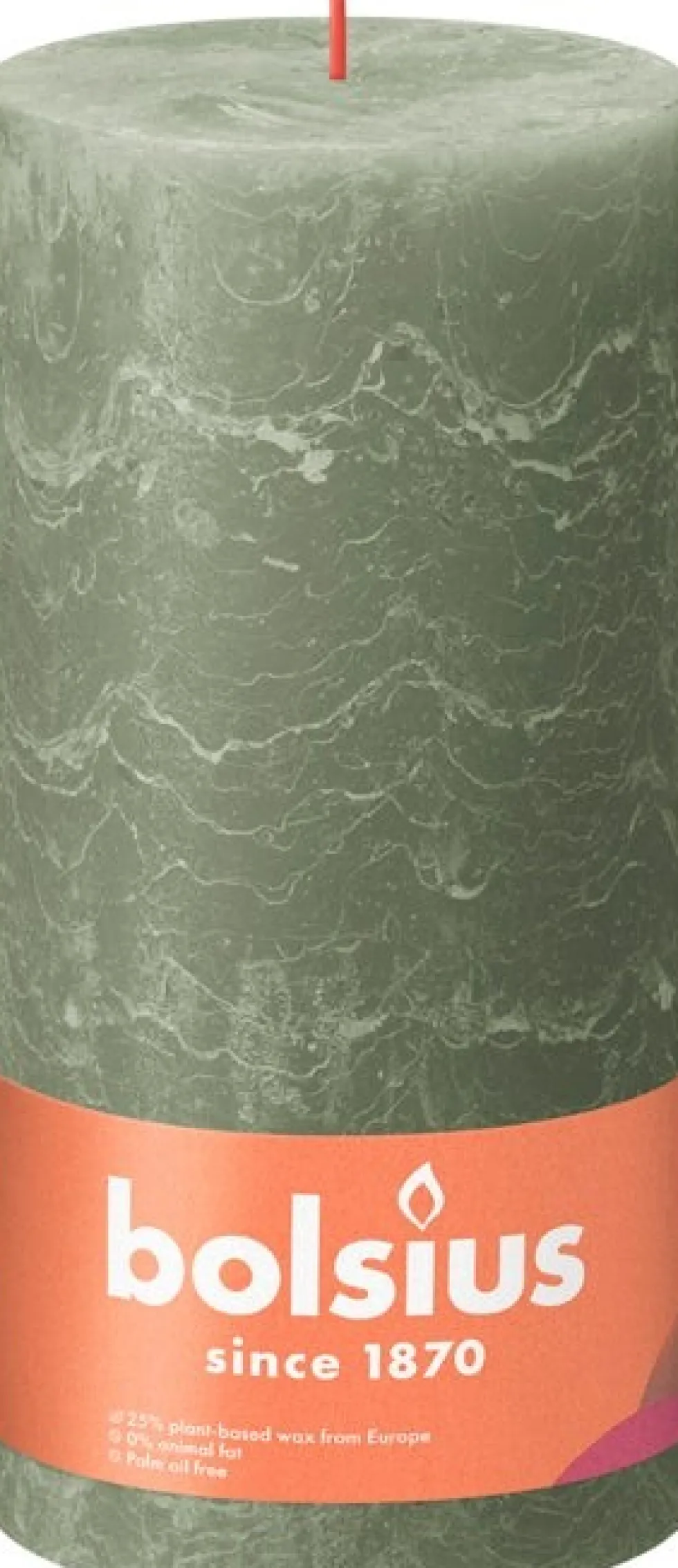 Bolsius dinerkaars Shine groen 125 uur D 10 H 20 cm