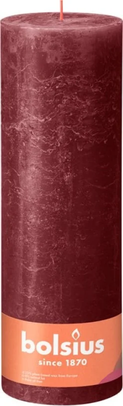 Bolsius dinerkaars Shine rood 200 uur D 10 H 30 cm