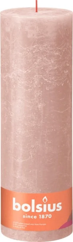Bolsius dinerkaars Shine roze 200 uur D 10 H 30 cm