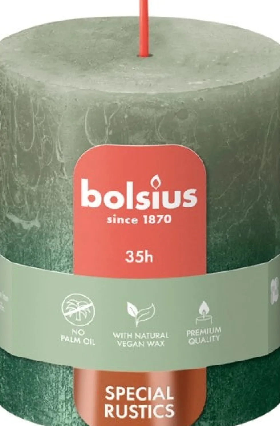 Bolsius dinerkaars Sunset groen 35 uur D 6,8 H 8 cm