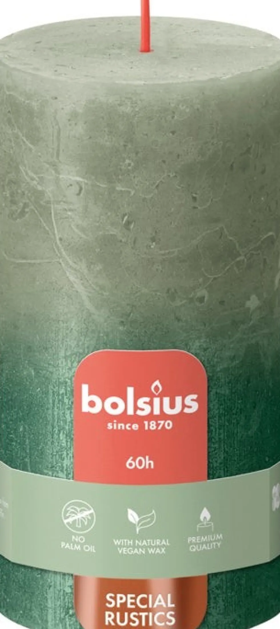 Bolsius dinerkaars Sunset groen 60 uur D 6,8 H 13 cm