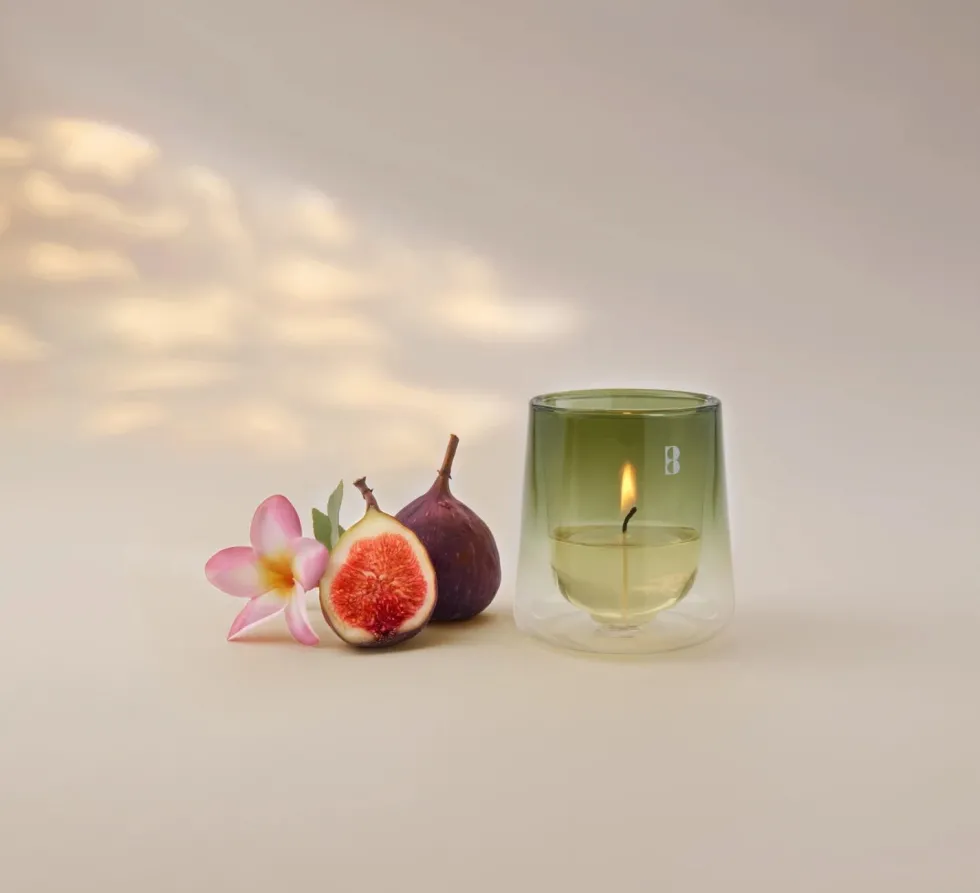 Bolsius geurkaars CleanLight starterkit Gardenia & Fig wit 24 uur D 9,1 H 8,3 cm