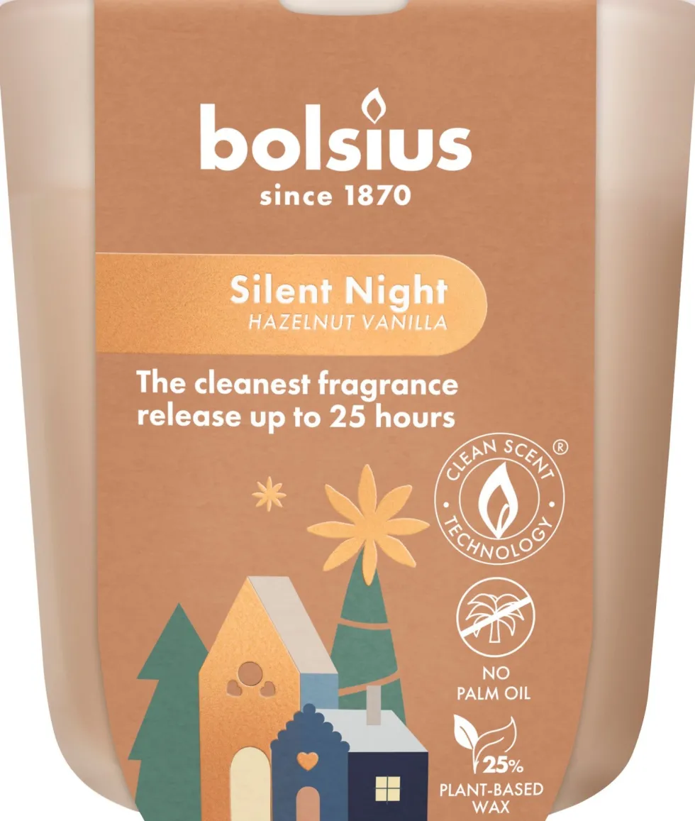 Bolsius geurkaars True Glow Silent Night beige 25 uur D 8,1 H 7,4 cm