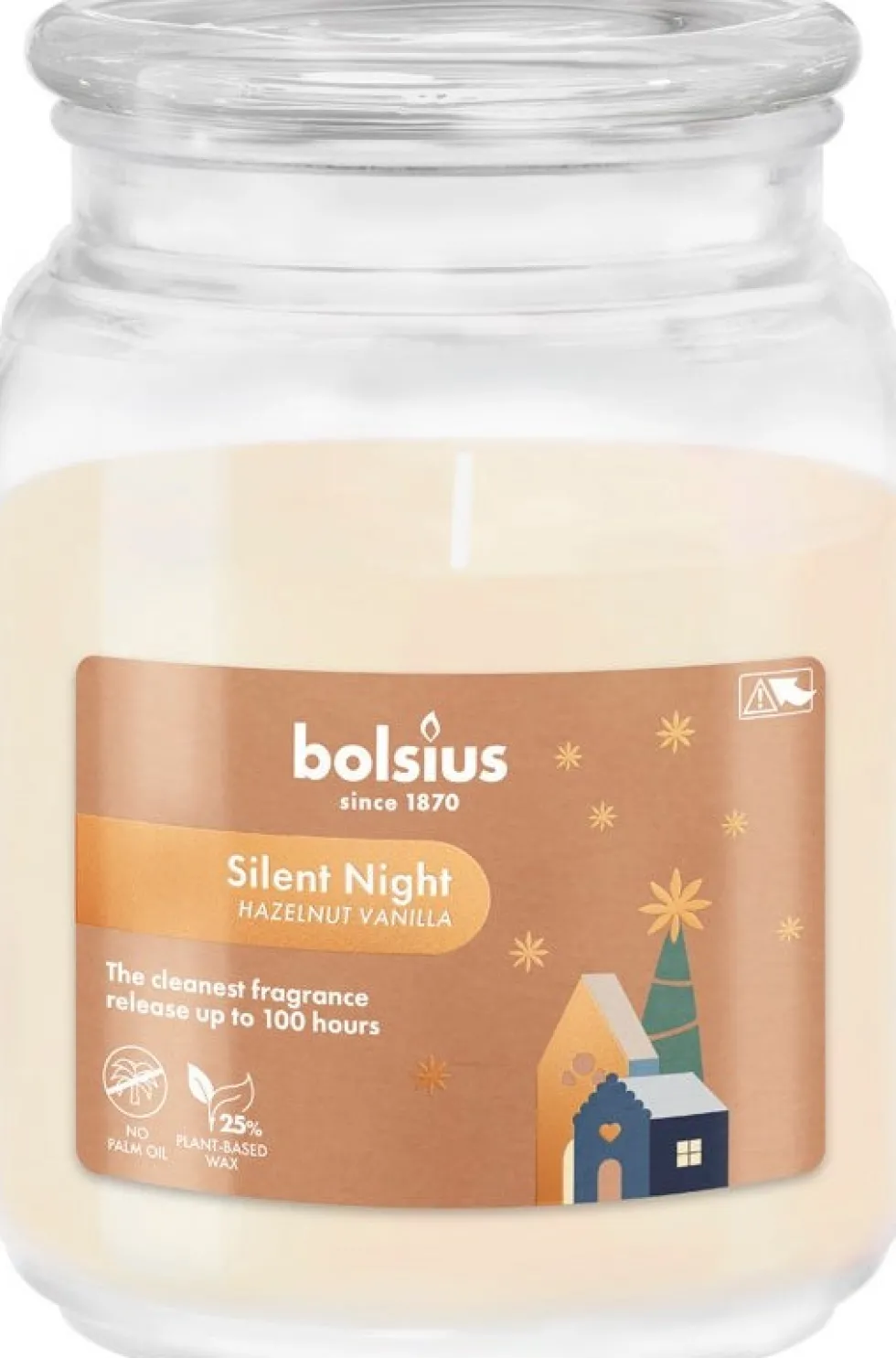 Bolsius geurkaars True Glow Silent Night beige 100 uur D 13,5 H 10 cm