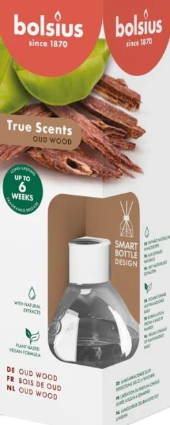 Bolsius geurstokjes True Scents Oud Wood 60 ml