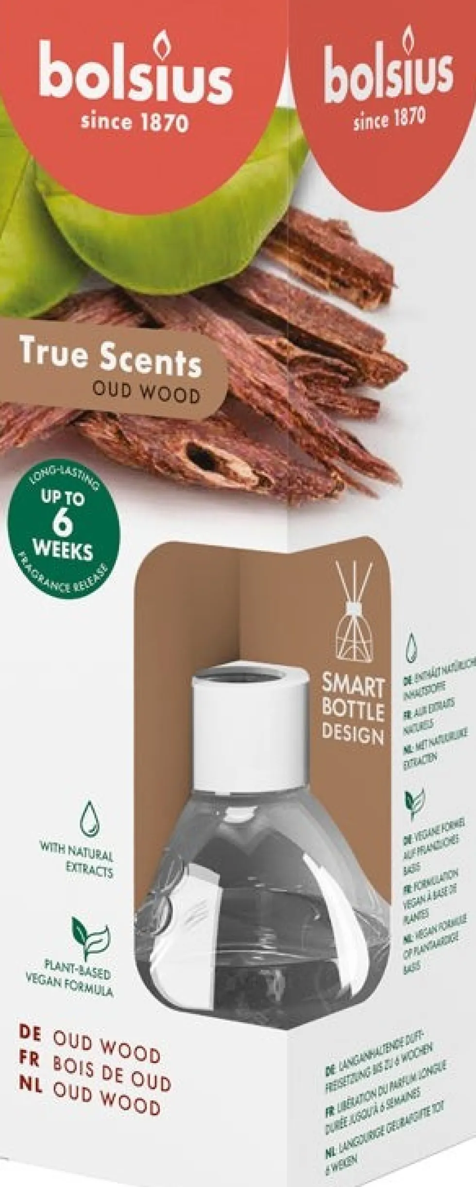 Bolsius geurstokjes True Scents Oud Wood 60 ml