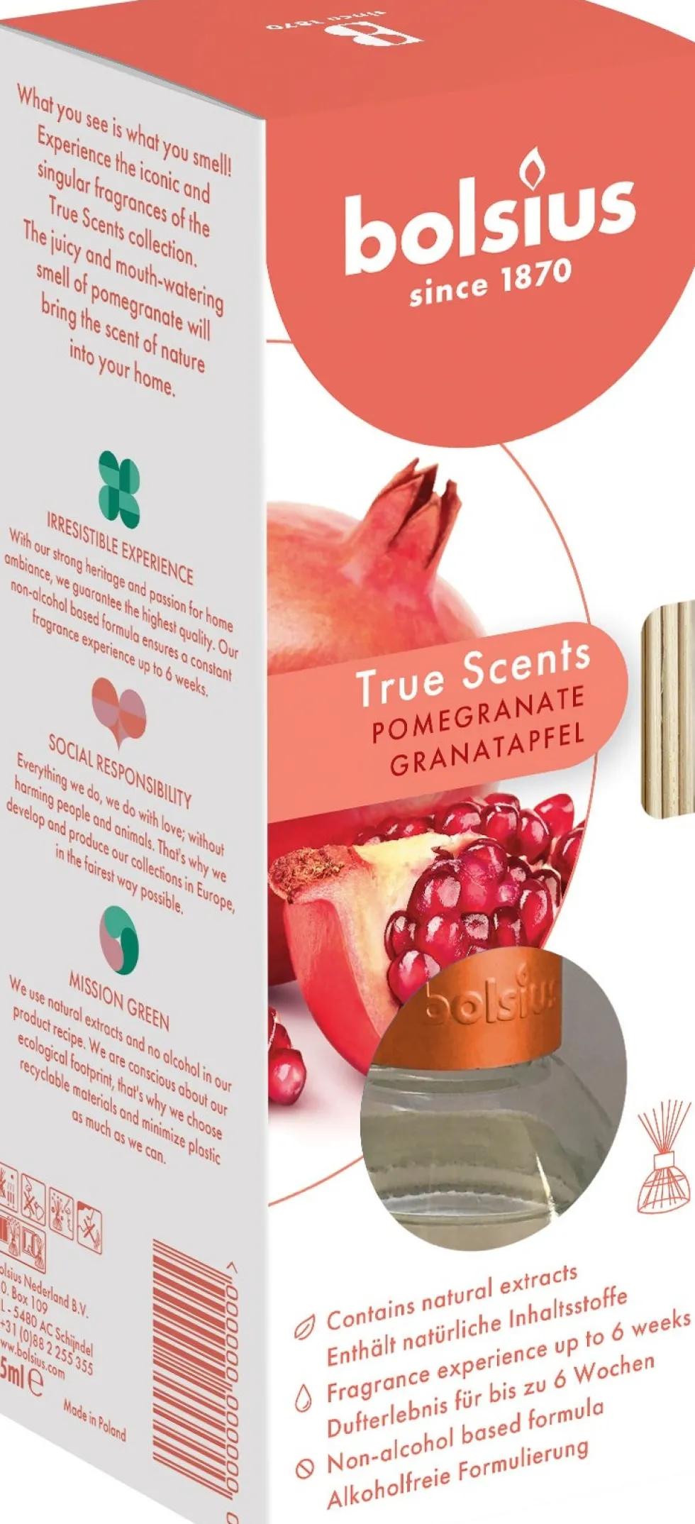 Bolsius geurstokjes True Scents Pomegranate 45 ml