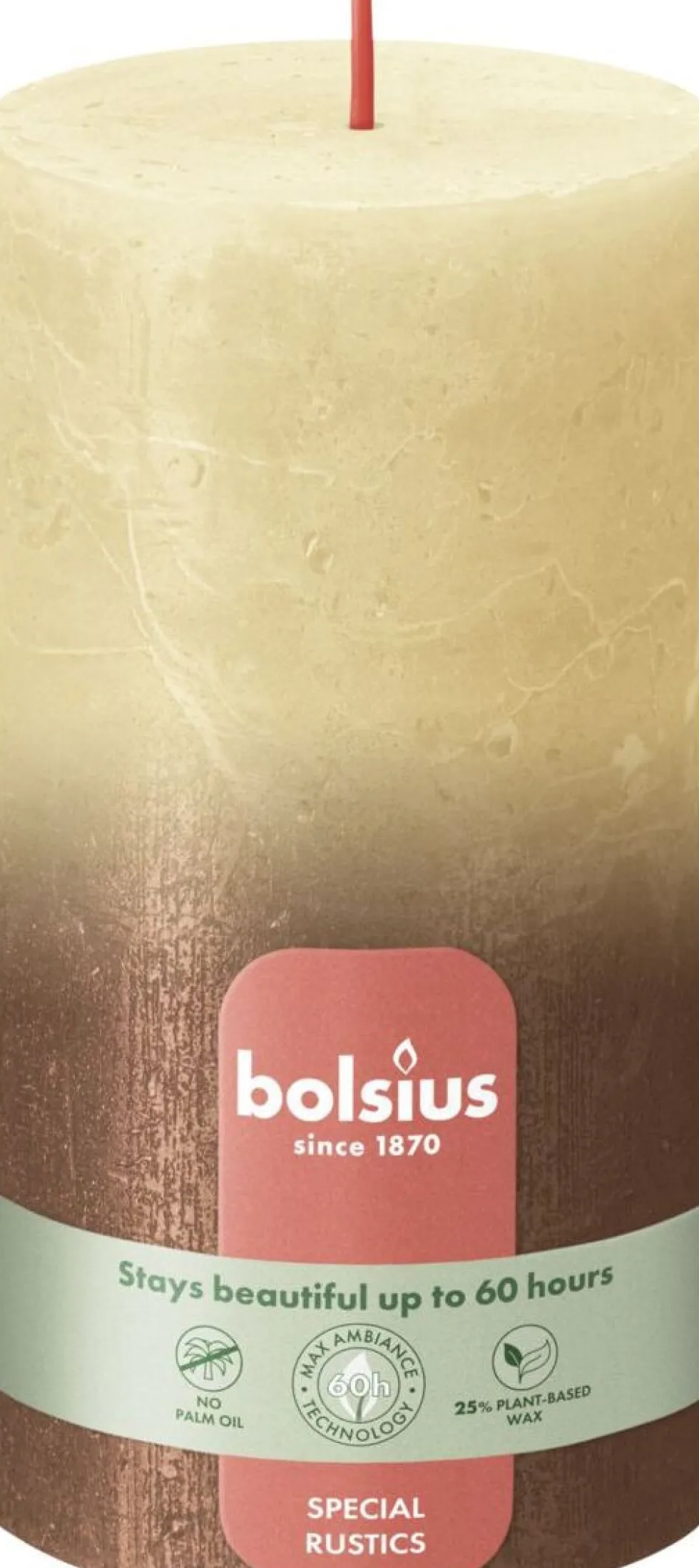 Bolsius stompkaars beige / koper 60 uur D 13 H 6,8 cm