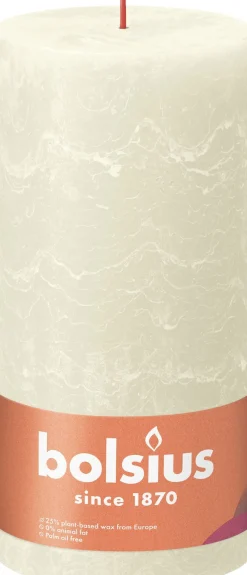 Bolsius stompkaars Rustiek Shine crème 125 uur D 10 H 20 cm