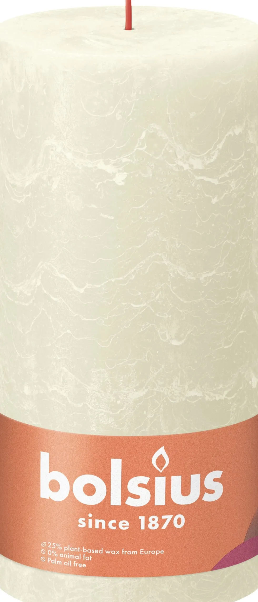 Bolsius stompkaars Rustiek Shine crème 125 uur D 10 H 20 cm