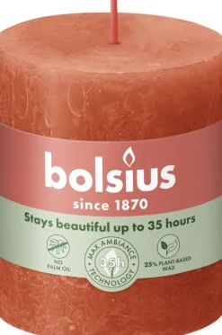 Bolsius stompkaars Rustiek Shine oranje 35 uur D 6,8 H 8 cm