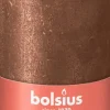 Bolsius stompkaars Rustiek Shimmer brons 60 uur D 6,8 H 13 cm