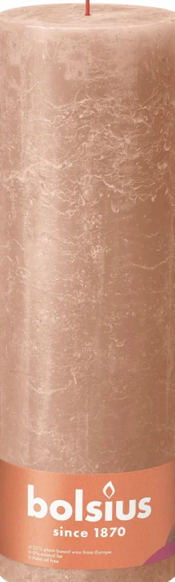Bolsius stompkaars Rustiek Shine beige 200 uur D 10 H 30 cm