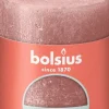 Bolsius stompkaars Rustiek Shimmer roze 35 uur D 6,8 H 8 cm