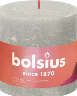 Bolsius stompkaars Rustiek Shine grijs 62 uur D 10 H 10 cm