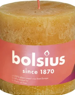 Bolsius stompkaars Rustiek Shine geel 62 uur D 10 H 10 cm