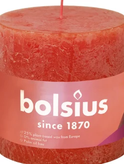 Bolsius stompkaars Rustiek Shine oranje 62 uur D 10 H 10 cm