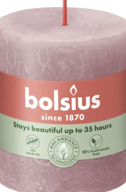 Bolsius stompkaars Rustiek Shine roze / grijs 35 uur D 6,8 H 8 cm