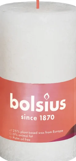 Bolsius stompkaars Rustiek Shine crème 30 uur D 5 H 10 cm